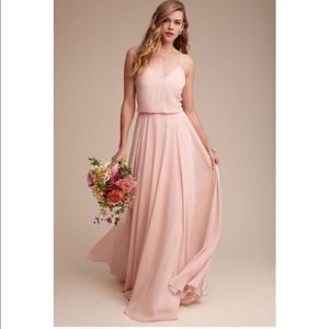 Jenny Yoo Inesse Blush Pink Chiffon Formal Dress